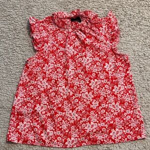 Floral Red Sleeveless Top